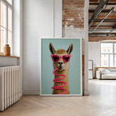 Sassy Sipper | Unique Llama Wall Art Print - Print